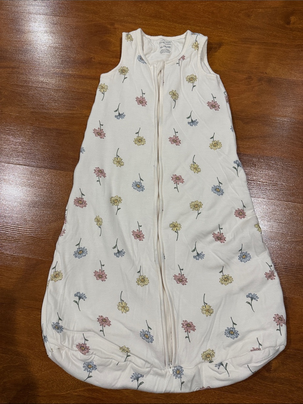 Cream Floral Sleeveless sleep sack